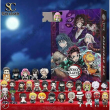 (26*18*3CM, A) Demon Slayer Anime Advent Festival Blind Box Christmas Tree Decoration Acrylic Pendant