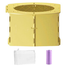 (Yellow) Foldable Potty Seat with Disposable Bags, Kids Portable Folding Toilet for Car, Camping, Travel, Outdoor and Indoor Use