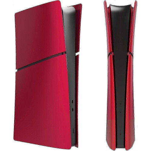 (Red) PS5 Slim Digital Edition faceplate cover, protective shell for console