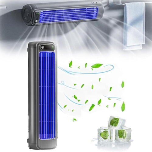 Cooling Portable Air Conditioner -3 Speeds, Rechargeable, Bladeless Cooling for Home & Office Grey