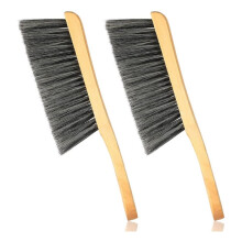 2 Pieces Wooden Bench Brushes Fireplace Brush Natural Fiber Bench Soft Bristles Long Wood Handle Dust for Hearth Tidy