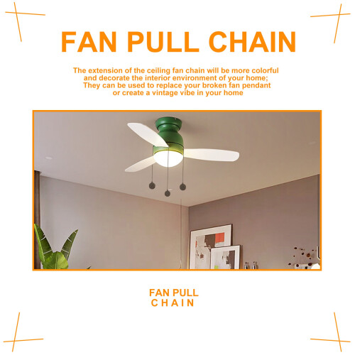 Ceiling Fan Pull Chain Set, 4 Pieces Bulb and Fan Pattern Pull Chain Extension Fan Pull Chain Pendant 2
