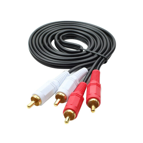 2-RCA samec na 2-RCA samec Dual2RCA kábel, stereo audio2RCA kábel samec-samec, konektor 5 stôp