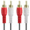 2-RCA samec na 2-RCA samec Dual2RCA kábel, stereo audio2RCA kábel samec-samec, konektor 5 stôp 3