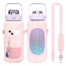 wileqep64OZ fél gallonos kulacstartó hátsó pánttal nem melegedő, csúszásmentes pohártartókhoz - edzőtermi edzéshez, túrázáshoz,
