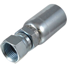 Raccord Ă sertir pivotant femelle JIC37 pour tuyau hydraulique 1/2" x 1/2"