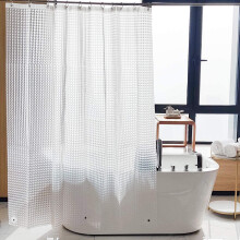Rideau de douche transparent VACUSHOP 183 x 183 cm en EVA, imperméable et anti-moisissures, pour cabine de douche, effet cube d'eau 3D.