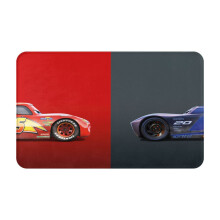 Tapis de porte Cars Flash McQueen, antidérapant et lavable, pour intérieur et extérieur, 51 x 80 cm, compatible avec la décoration de Noël pour