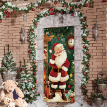 Liquidation pour Noël ! Décoration de porte de Noël VWRXBZ : tapisserie, rideau de porte, décoration Père Noël