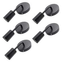 Lot de 5 lampes murales simples en fer antique noir style loft, à ventouse, pour restaurant, bar, couloir ou allée de style campagnard américain.