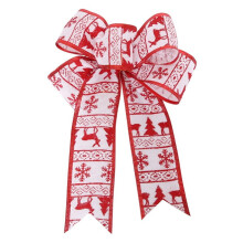 Couronne de Noël rustique en toile de jute avec nœuds décoratifs pour sapin, idéale pour les mariages, les fêtes et les anniversaires.