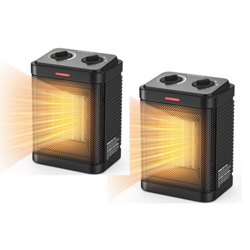 Μικρή κεραμική θερμάστρα 1500W με προστασία ασφαλείας, θερμοστάτης για