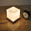 WOVTE Cube Glass Table Lamp Oak White E27 Dimmable LED 3