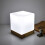 WOVTE Cube Glass Table Lamp Oak White E27 Dimmable LED 4
