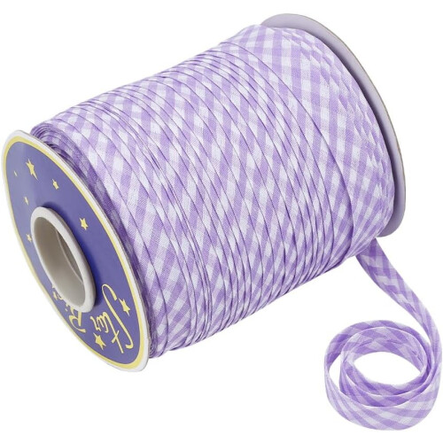Blue Violet Gingham Bias Tape Polyester 100 Yards
