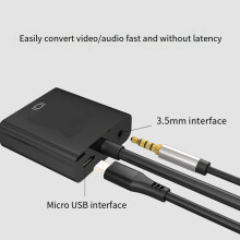 Convertisseur VGA HD1080p avec câble audio - Compatible avec les câbles vidéo et audio VGA pour ordinateur portable et projecteur