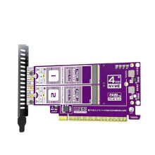 PCIe 5.0 X16 Quad M.2 Expansion Card Support 512Gbps Dual-Sided Slot Adapter Card Compatible PCIe 4.0/3.0