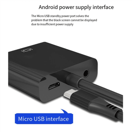 Conversor HD1080P compatível com VGA e cabo de áudio - Cabo de vídeo e áudio VGA compatível com projetor para laptop 2