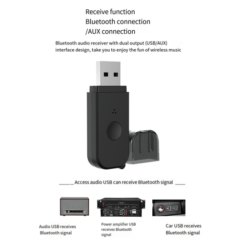 Δέκτης μουσικής Bluetooth USB, πομπός 4 σε 1, διπλής χρήσης USB, έκδοση 5.3, πολυλειτουργικός 2