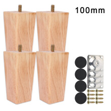 Sofa Legs Replacement Wooden 4PCS 10cm Natural
