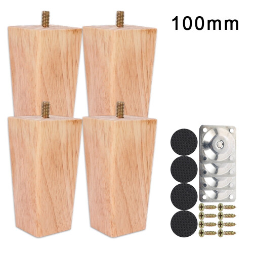 Sofa Legs Replacement Wooden 4PCS 10cm Natural