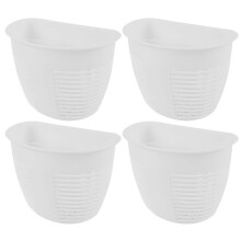 Lot de 4 paniers de rangement muraux gain de place sans clous pour étagères de cuisine, ustensiles de cuisine, blanc PP