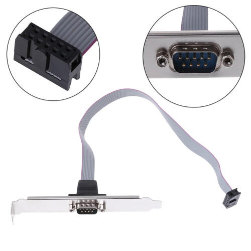 Conector de cabo flat serial de 9 pinos DB9RS232 para placa-mãe (novo) 1