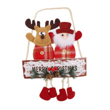 Décorations de Noël à faire soi-même : panneau en bois, bonhomme de neige, cerf, pendentif en tissu pour décorer le sapin, compatible avec les
