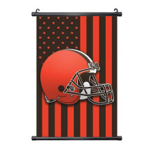 Tableau mural et de bureau personnalisé en PVC noir à l'effigie de l'équipe de football des Browns, disponible en plusieurs tailles.