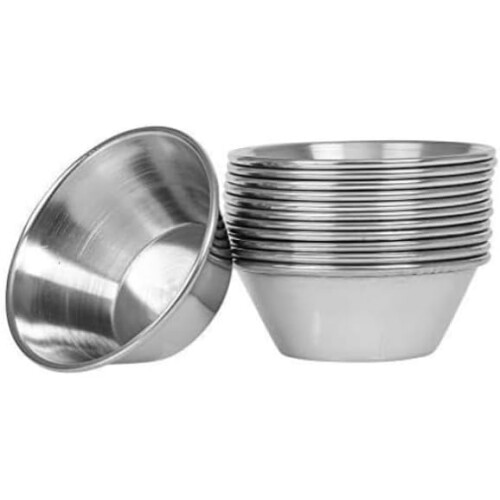 Soro Essentials - 12 Ανοξείδωτα Κύπελλα Σάλτσας Βουτήγματος 1,5oz, Ράμεκιν με Καρυκεύματα