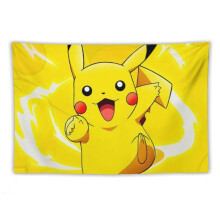 Tapisseries murales Pikachu pour salon et chambre - Décoration murale en tissu