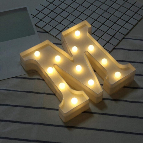 Φωτιστικά LED με γράμματα τέντας - 26 φωτεινές πινακίδες αλφαβήτου, με μπαταρία, για 1
