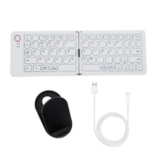 Chicmine Mini Bi-fold Ασύρματο Πληκτρολόγιο Φορητό Laptop Tablet Επαναφορτιζόμενο Πτυσσόμενο