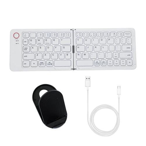 Chicmine Mini Bi-fold Ασύρματο Πληκτρολόγιο Φορητό Laptop Tablet Επαναφορτιζόμενο Πτυσσόμενο