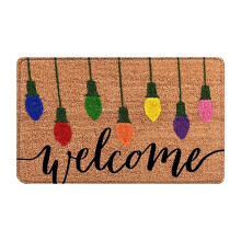 Tapis de porte Joyeux Noël - Décoration de bienvenue - Tapis de sol de Noël - Tapis d'extérieur pour porte d'entrée - Tapis d'intérieur pour