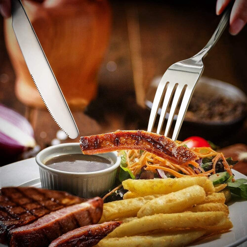 Σετ μαχαιροπίρουνα Good Dinner 12 τεμαχίων, πιρούνια επιδόρπιου από ανοξείδωτο ατσάλι - 2