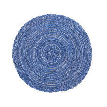 Placemats voor de eettafel, gemaakt van katoen met PP-vlechtwerk, rond, hittebestendig, 38 cm, geschikt voor binnen- en buitengebruik.