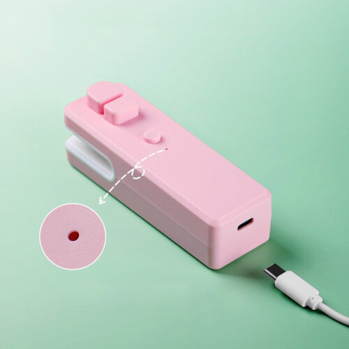 Mini Bag Sealer2024, Φορητή Θερμοσυγκολλητική Μηχανή 2 σε 1 με Φόρτιση USB, συμβατή με