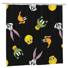 Rideau de douche Bugs Bunny en polyester imperméable, décoration de salle de bain, kit de rideau de douche avec crochets, 183 x 183 cm