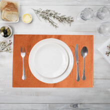 Westerse placemats, katoenlinnen, rechthoekig, 17,7 x 11,8 inch, effen kleur, dubbele laag