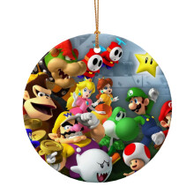 Accessoires intérieurs de voiture Super Mario, pendentif sac à dos rond en céramique, adorable motif dessin animé, décoration à suspendre pour