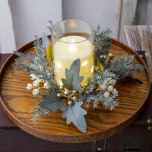 Christmas candlestick garland ring desktop ornament 1 pc