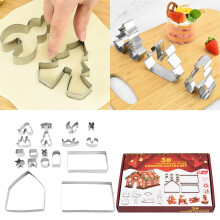Ensemble de 18 emporte-pièces 3D en acier inoxydable pour biscuits, tartes et autres créations à faire soi-même. Moule à pâtisserie et fondant.