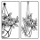 Silhouette de fleurs en fer forgé, sculpture murale décorative, bordure noire. 3