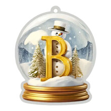 Ornement en acrylique boule de cristal jaune 2D à 26 lettres, compatible avec les décorations de sapin de Noël, pendentif personnalisé
