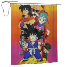 Rideau de douche Dragon Ball 168 x 183 cm avec crochets, en polyester imperméable, lavable en machine, facile d'entretien, pour la décoration de