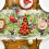 Chemin de table de Noël aquarelle houx 13 x 60 pouces 6