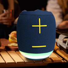 Tilbage til skole Ny Bluetooth-højttaler med farverige lys, stofsubwoofer til hjemmet og udendørs, bærbart kortindsættelsessystem - udsalg!
