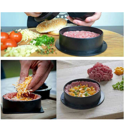 Non-stick burger patty press maker black 1 piece 1