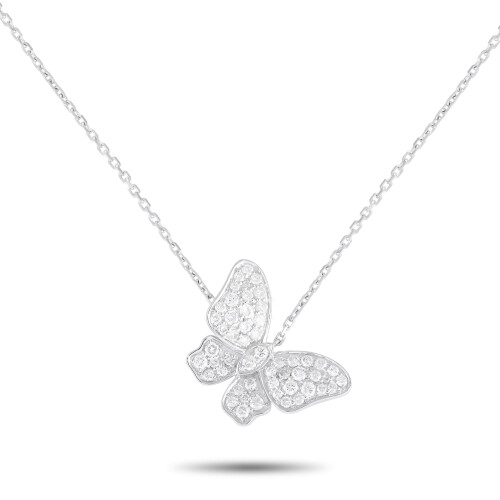 LB Exclusive Κολιέ με Διαμάντια 0,65ct και Λευκόχρυσο 18 καρατίων με Πεταλούδα ANK-16555